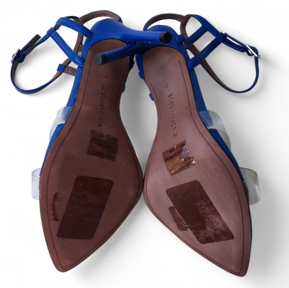 BCBGMaxAzria Daryl Clear Stiletto Sandal Heel Pump Point Blue Transparent BCBG 7 - Picture 9 of 10